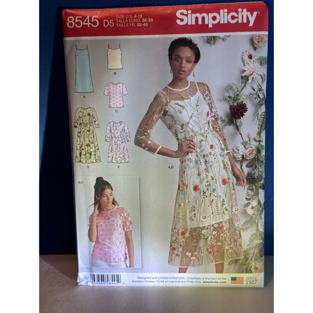 Simplicity Misses/Miss Petite Slip Dress or Camisole & Top, 8545, Size 4 - 12